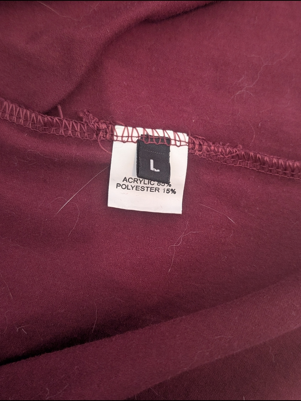 Yggdrazil Black Knit Cowl Burgundy Asymmetrical Hem Dress - Picture 3 of 3